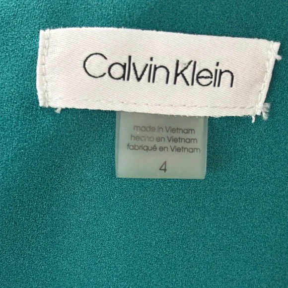 Calvin Klein Flutter Sleeve Sheath Dress - Green Size 4 - Picture 9 of 10